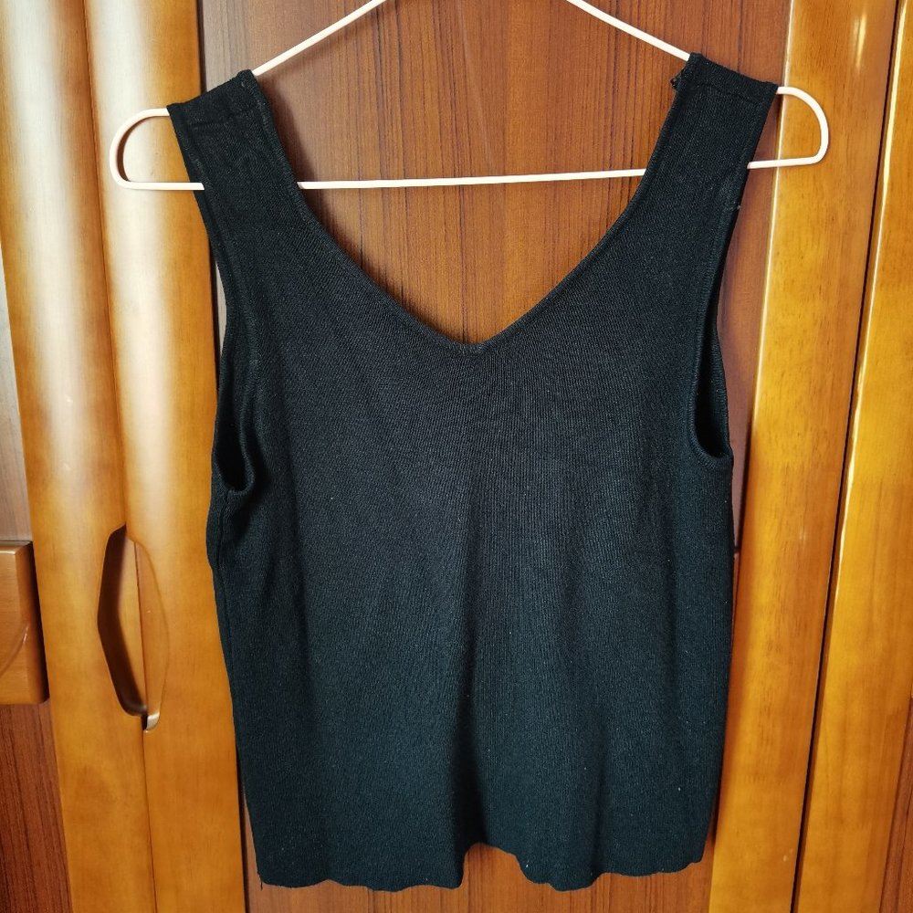 Women's Knit Tank Top Sleeveless Black